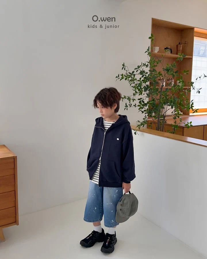 O Wen - Korean Children Fashion - #discoveringself - Two-Way Boxy Hooded Zip-Up