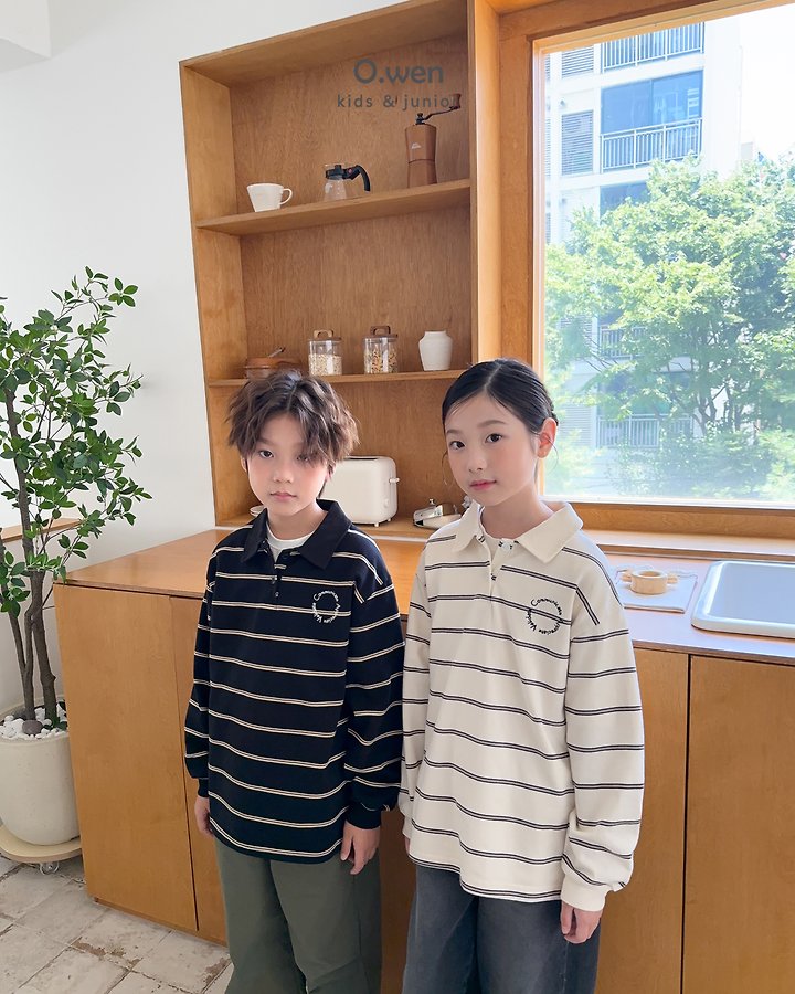 O Wen - Korean Children Fashion - #fashionkids - Single Striped Polo Tee - 4