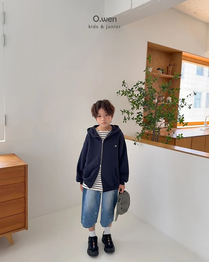O Wen - Korean Children Fashion - #kidsshorts - Two-Way Boxy Hooded Zip-Up - 4