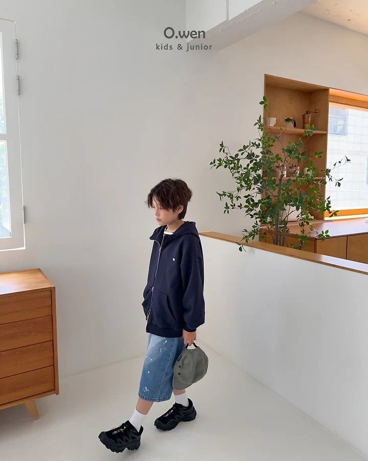 O Wen - Korean Children Fashion - #kidzfashiontrend - Two-Way Boxy Hooded Zip-Up - 5