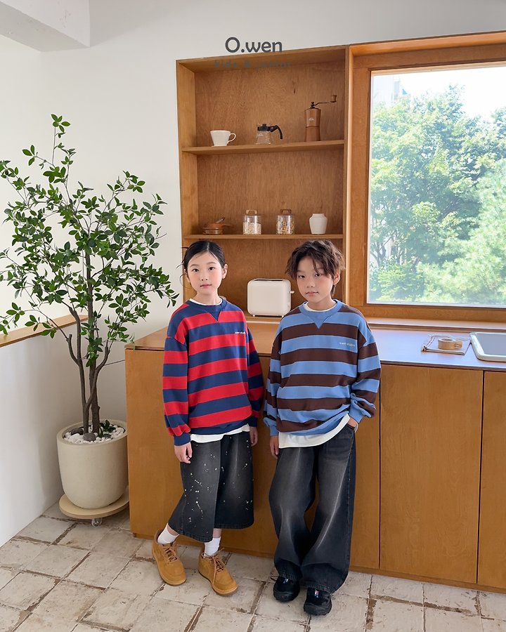 O Wen - Korean Children Fashion - #littlefashionista - Block Striped Sweatshirt - 5