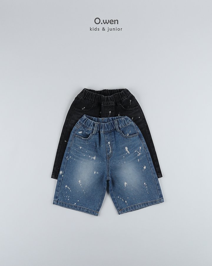 O Wen - Korean Children Fashion - #magicofchildhood - Painting Bermuda Denim Pants - 12