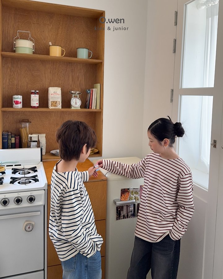 O Wen - Korean Children Fashion - #prettylittlegirls - Boat Neck Striped Tee