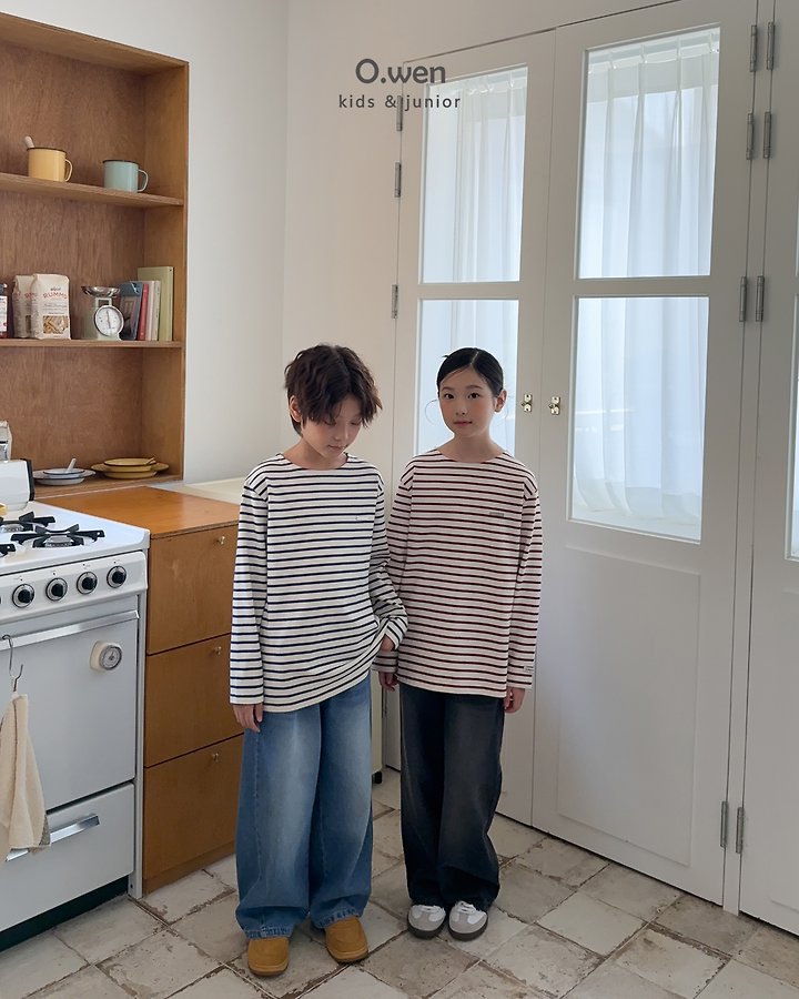 O Wen - Korean Children Fashion - #toddlerclothing - Boat Neck Striped Tee - 3