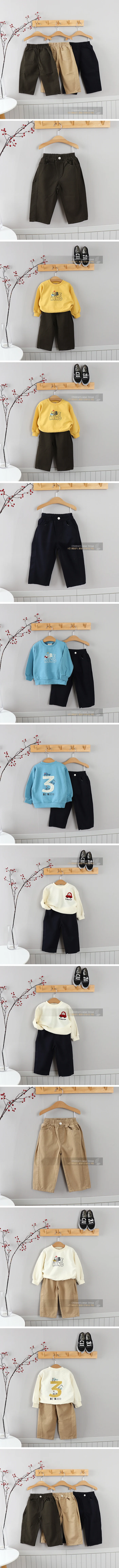 Olive denim - Korean Children Fashion - #kidsshorts - Cotton Side Pleats Baggy Pants