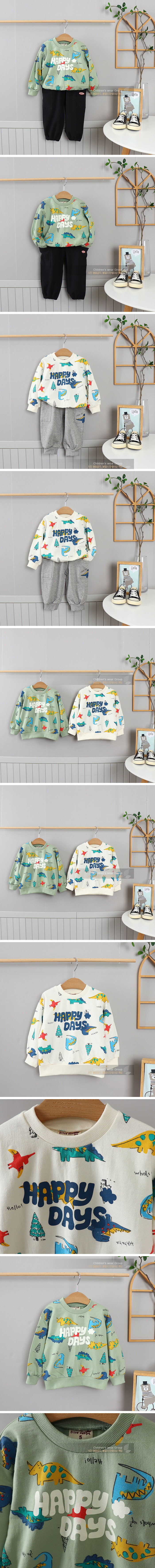 Olive denim - Korean Children Fashion - #toddlerclothing - Jurassic Sweatshirt