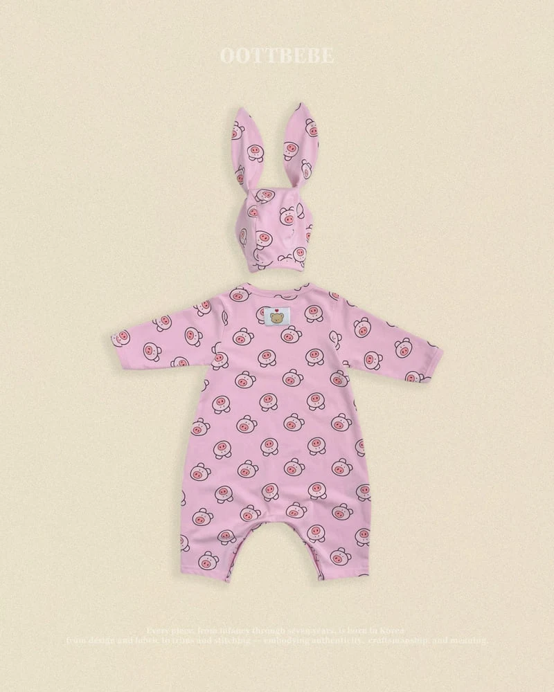 Oott Bebe - Korean Baby Fashion - #babyboutique - Little Farm Bodysuit + Bonnet Set - 8