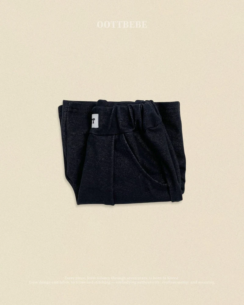 Oott Bebe - Korean Baby Fashion - #babyboutique - Denim Stretch Pants - 8