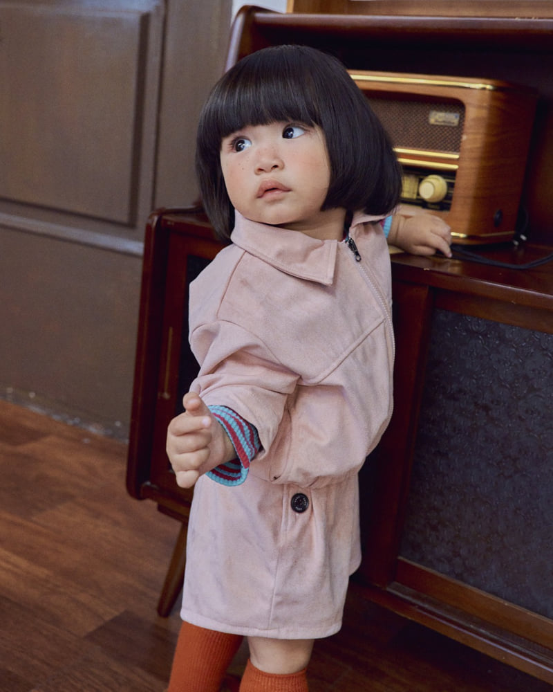 Oott Bebe - Korean Baby Fashion - #babyboutique - Brownie Suede Jacket - 3