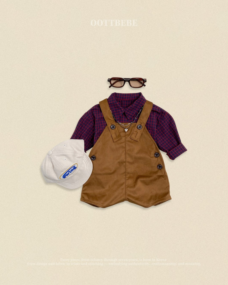Oott Bebe - Korean Baby Fashion - #babyboutique - Cappuccino Check Shirt - 11