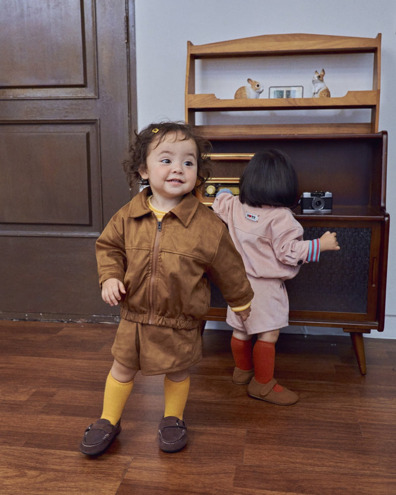 Oott Bebe - Korean Baby Fashion - #babyboutique - Brownie Suede Jacket - 4