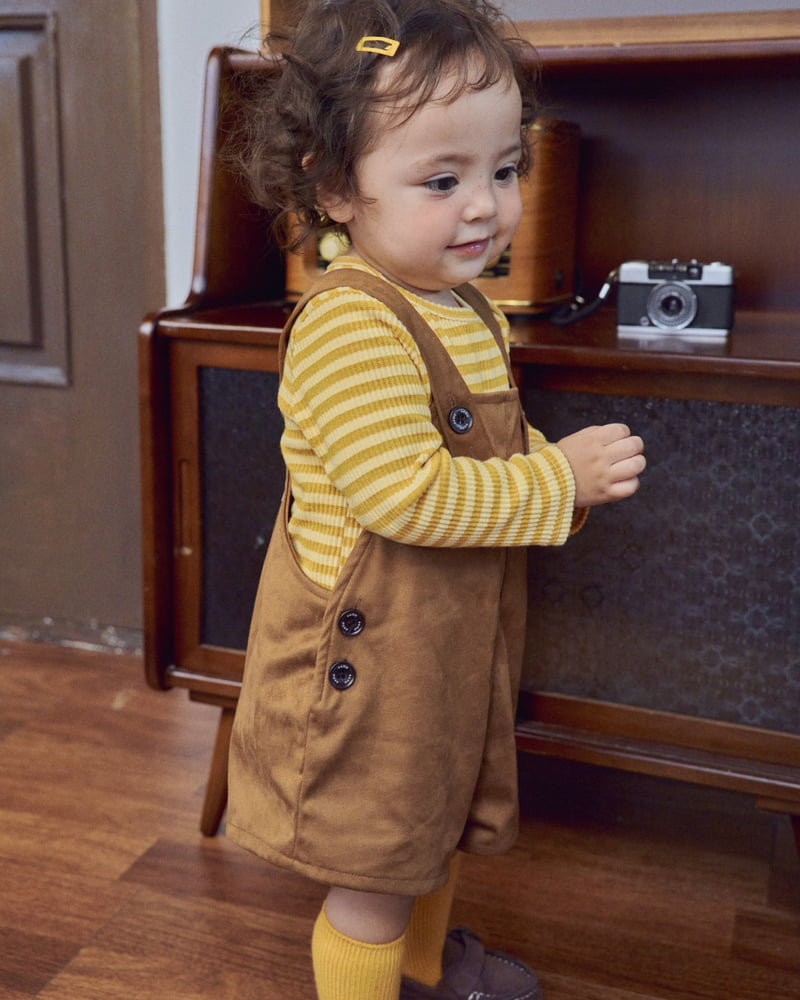 Oott Bebe - Korean Baby Fashion - #babyboutiqueclothing - Brownie Short Overalls - 2