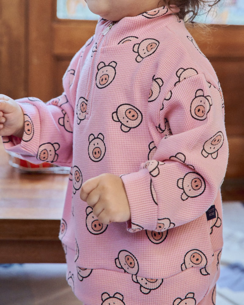 Oott Bebe - Korean Baby Fashion - #babyboutiqueclothing - Little Palm Waffle Anorak Top & Bottom Set - 10