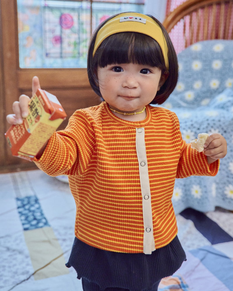 Oott Bebe - Korean Baby Fashion - #babyclothing - Chocolat Ribbed Cardigan - 2