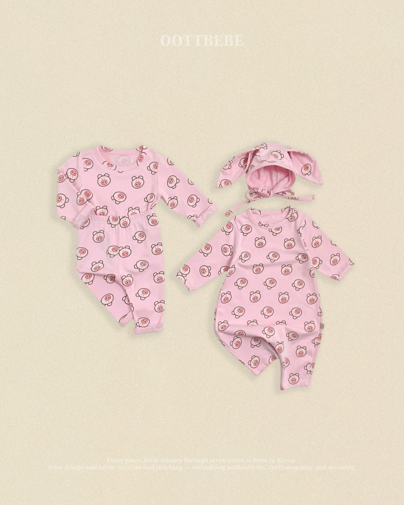 Oott Bebe - Korean Baby Fashion - #babyfashion - Little Farm Bodysuit + Bonnet Set - 11