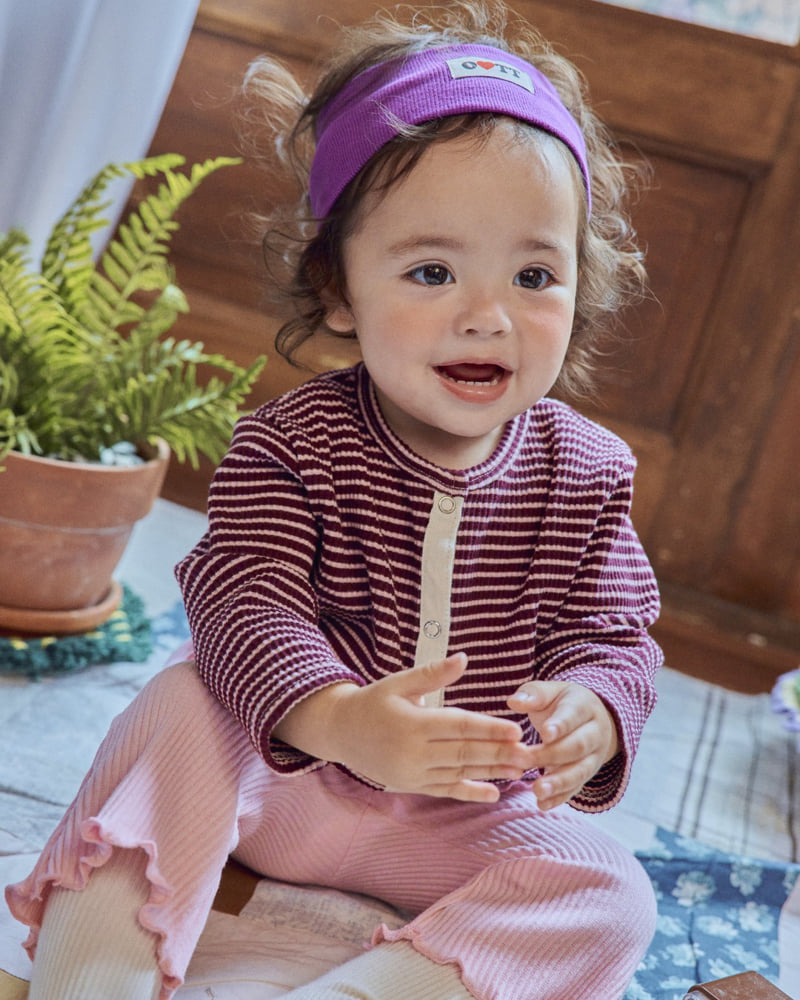 Oott Bebe - Korean Baby Fashion - #babyfashion - Chocolat Ribbed Cardigan - 3