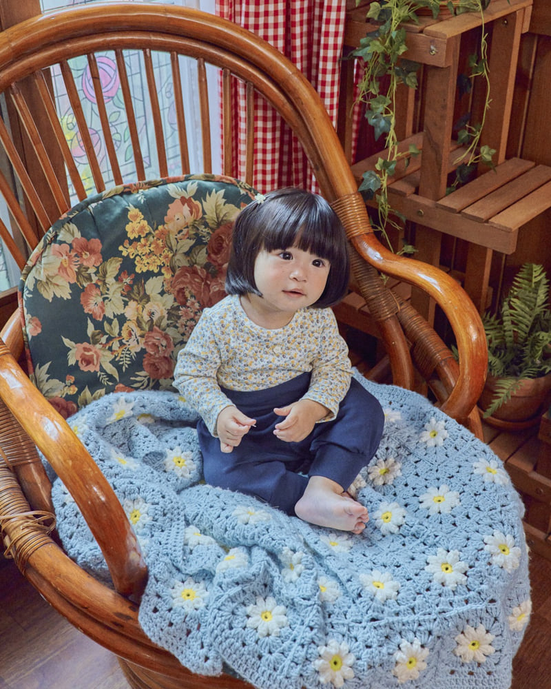 Oott Bebe - Korean Baby Fashion - #babyfashion - Flower Top & Bottom Loungewear - 2