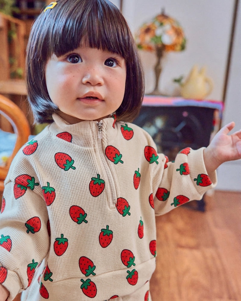 Oott Bebe - Korean Baby Fashion - #babyfashion - Little Palm Waffle Anorak Top & Bottom Set - 12