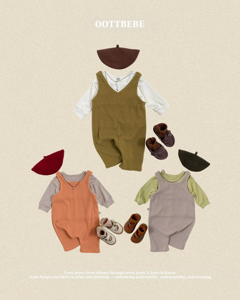 Oott Bebe - Korean Baby Fashion - #babyfever - Scone Knit Overalls