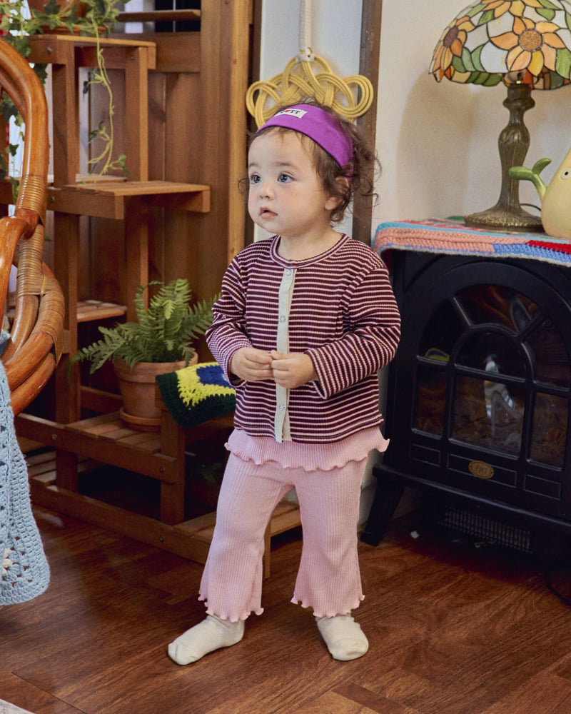 Oott Bebe - Korean Baby Fashion - #babygirlfashion - Chocolat Ribbed Cardigan - 5