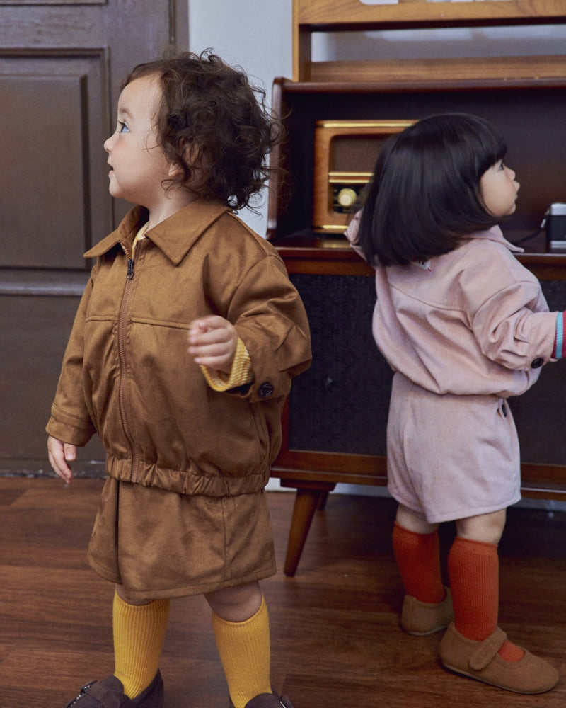 Oott Bebe - Korean Baby Fashion - #babygirlfashion - Brownie Suede Jacket - 8