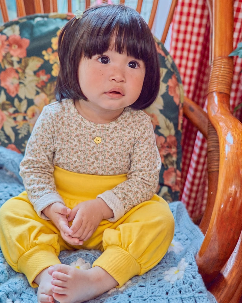 Oott Bebe - Korean Baby Fashion - #babyfever - Flower Top & Bottom Loungewear - 4
