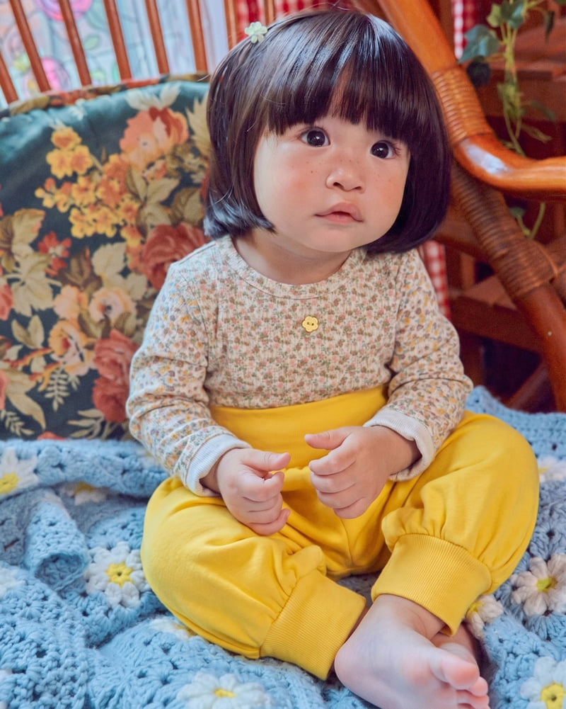 Oott Bebe - Korean Baby Fashion - #babylifestyle - Flower Top & Bottom Loungewear - 5