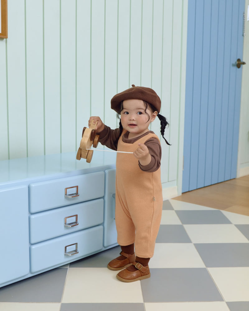 Oott Bebe - Korean Baby Fashion - #babylifestyle - Scone Knit Overalls - 3