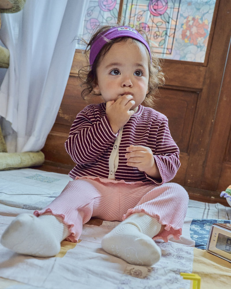 Oott Bebe - Korean Baby Fashion - #babyoninstagram - Chocolat Ribbed Cardigan - 7