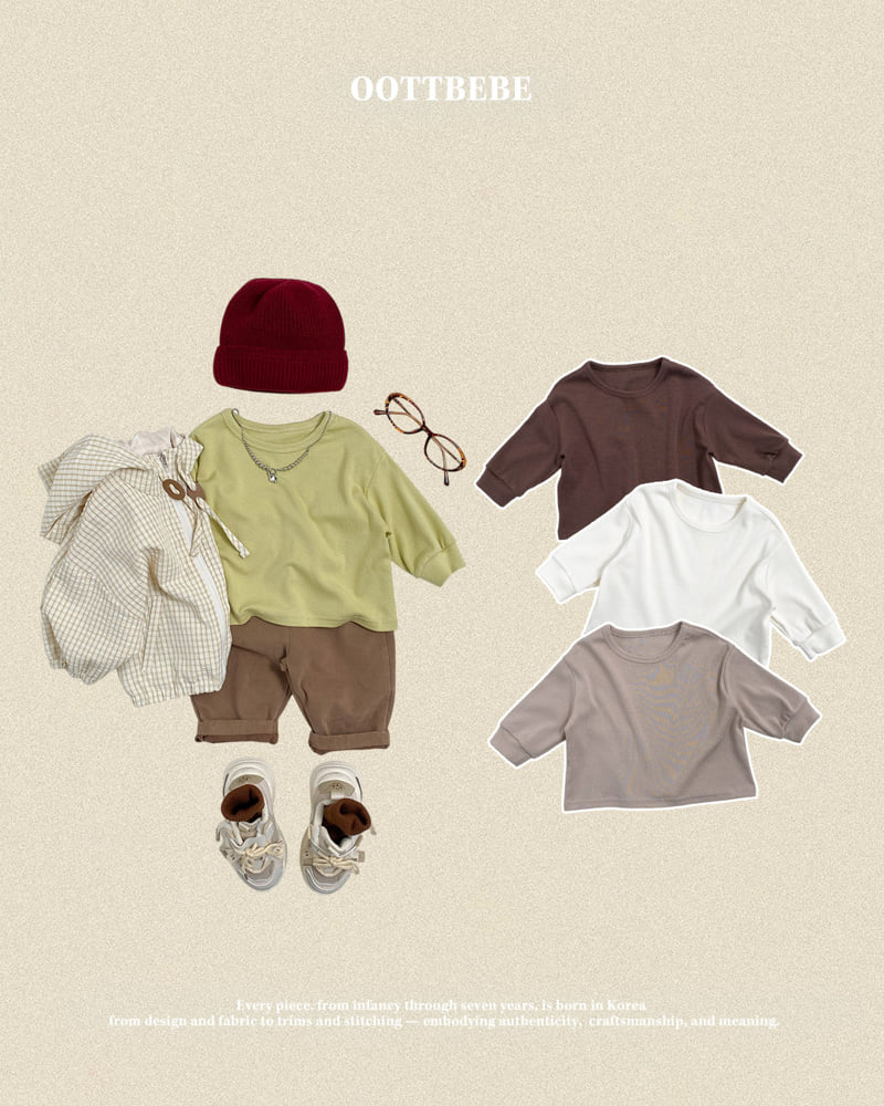 Oott Bebe - Korean Baby Fashion - #babyoninstagram - Butter Ribbed Tee