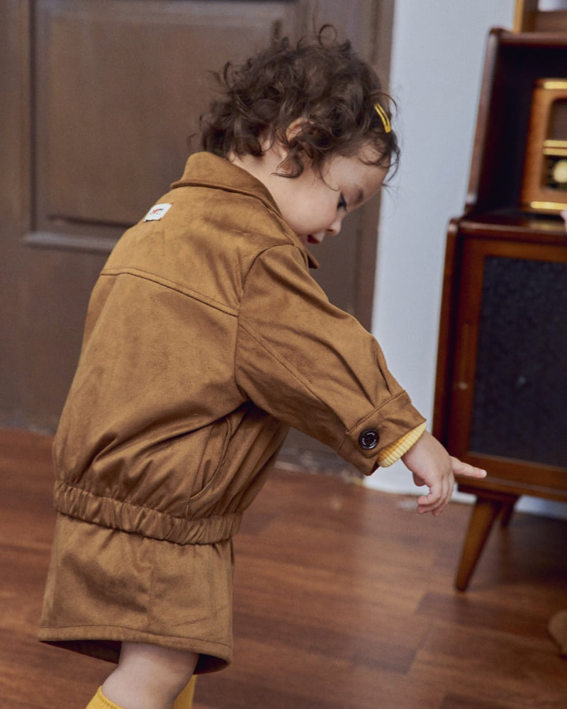 Oott Bebe - Korean Baby Fashion - #babyoninstagram - Brownie Suede Jacket - 10