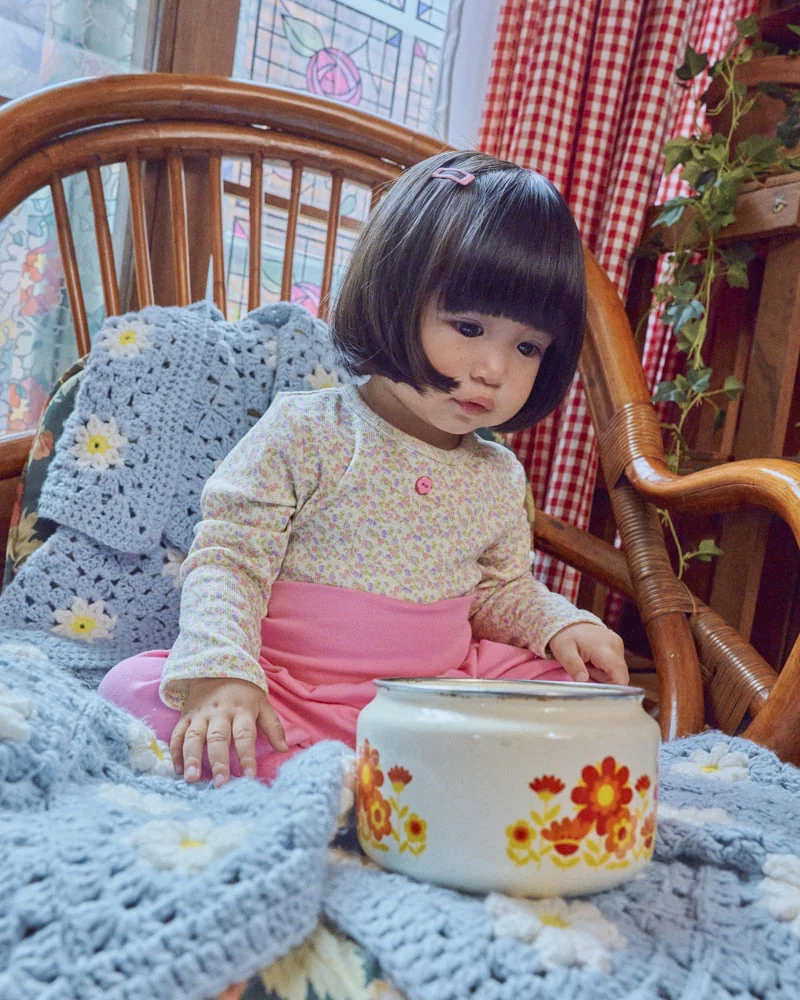 Oott Bebe - Korean Baby Fashion - #babyoninstagram - Flower Top & Bottom Loungewear - 6