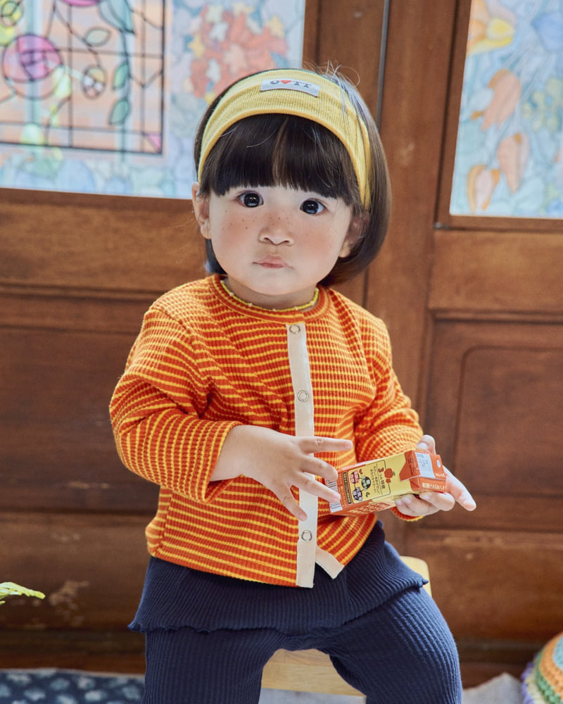 Oott Bebe - Korean Baby Fashion - #babyootd - Chocolat Ribbed Cardigan - 8