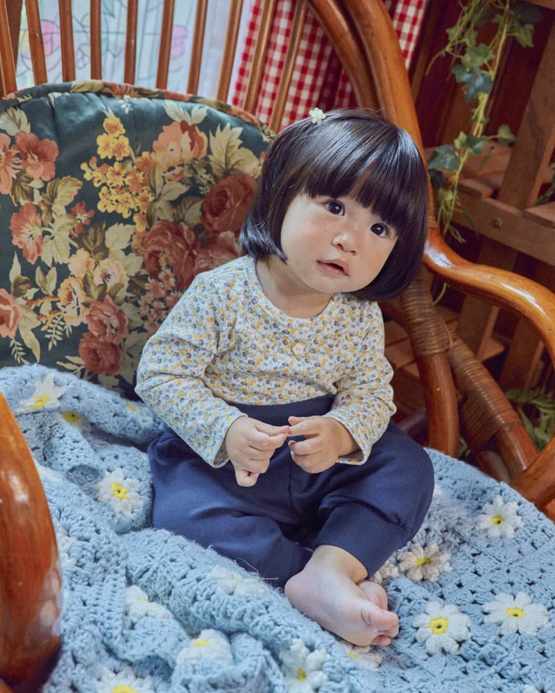 Oott Bebe - Korean Baby Fashion - #babyootd - Flower Top & Bottom Loungewear - 7