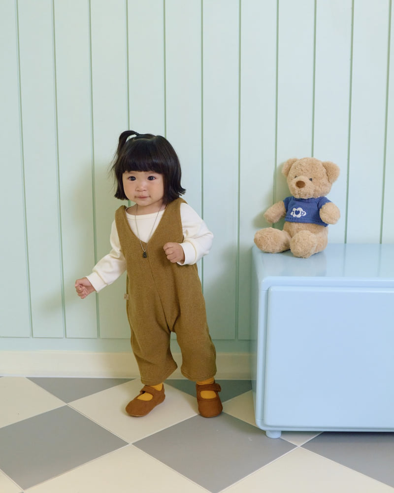 Oott Bebe - Korean Baby Fashion - #babyootd - Scone Knit Overalls - 5