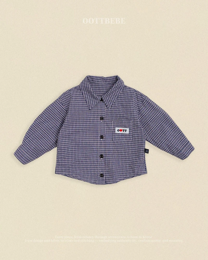 Oott Bebe - Korean Baby Fashion - #babyoninstagram - Cappuccino Check Shirt - 4