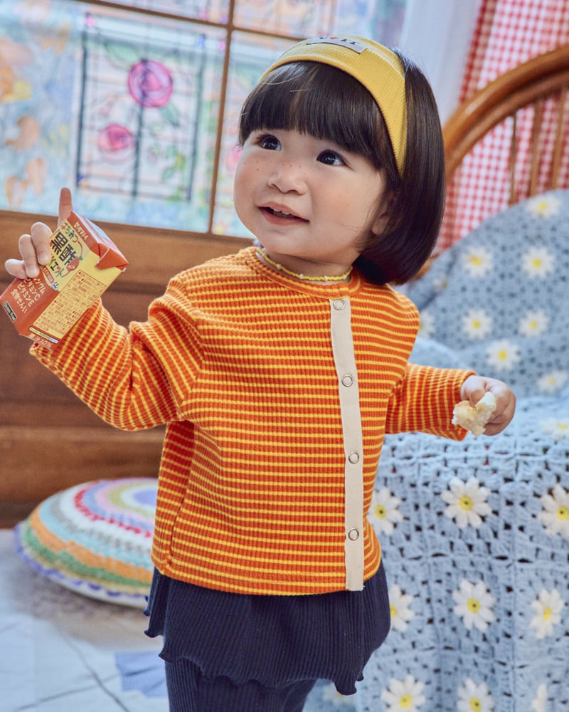 Oott Bebe - Korean Baby Fashion - #babyoutfit - Chocolat Ribbed Cardigan - 10