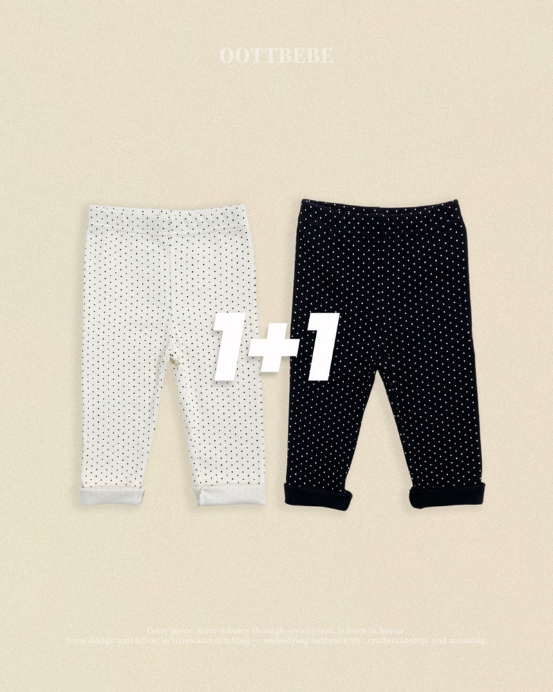 Oott Bebe - Korean Baby Fashion - #babyoutfit - Dot Leggings 1+1