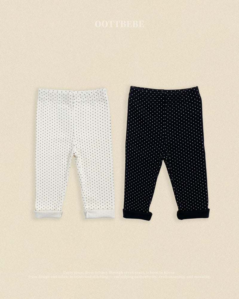 Oott Bebe - Korean Baby Fashion - #babyoutfit - Dot Leggings 1+1 - 2