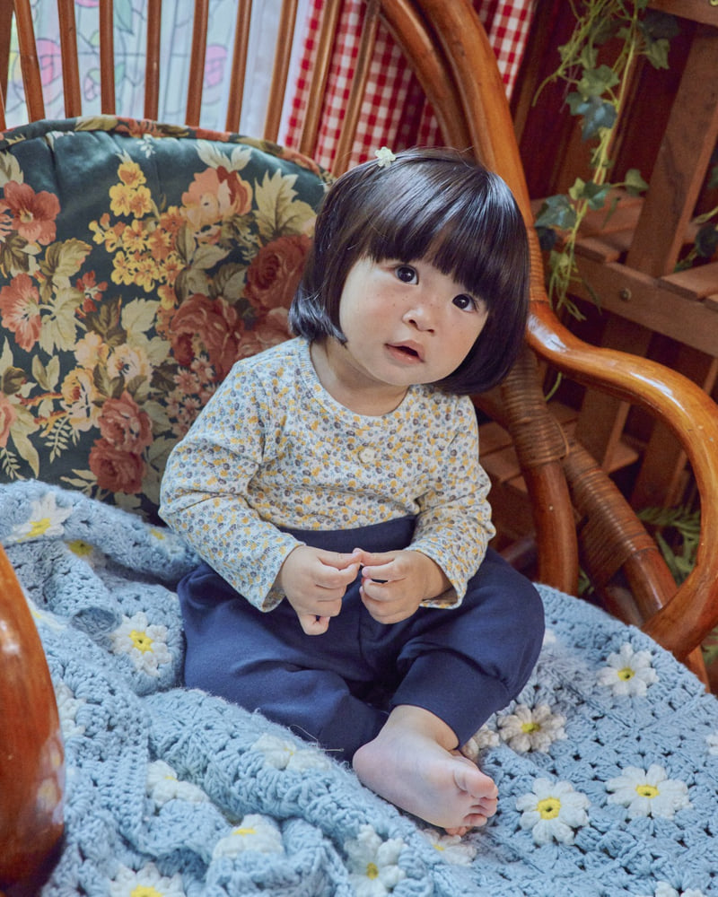 Oott Bebe - Korean Baby Fashion - #babyoutfit - Flower Top & Bottom Loungewear - 8