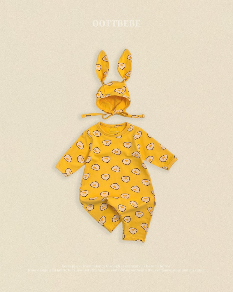Oott Bebe - Korean Baby Fashion - #babyoutfit - Little Farm Bodysuit + Bonnet Set - 4