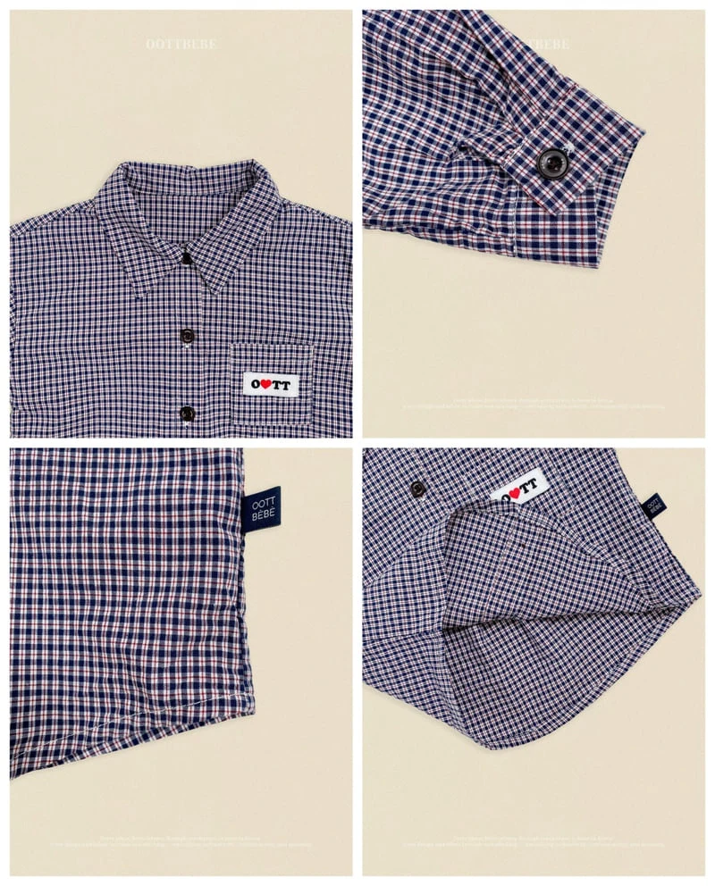 Oott Bebe - Korean Baby Fashion - #babywear - Cappuccino Check Shirt - 7