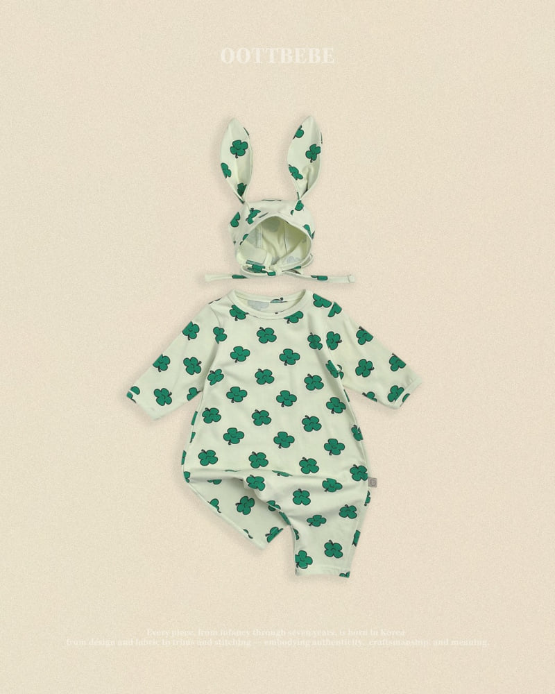 Oott Bebe - Korean Baby Fashion - #onlinebabyboutique - Little Farm Bodysuit + Bonnet Set - 5