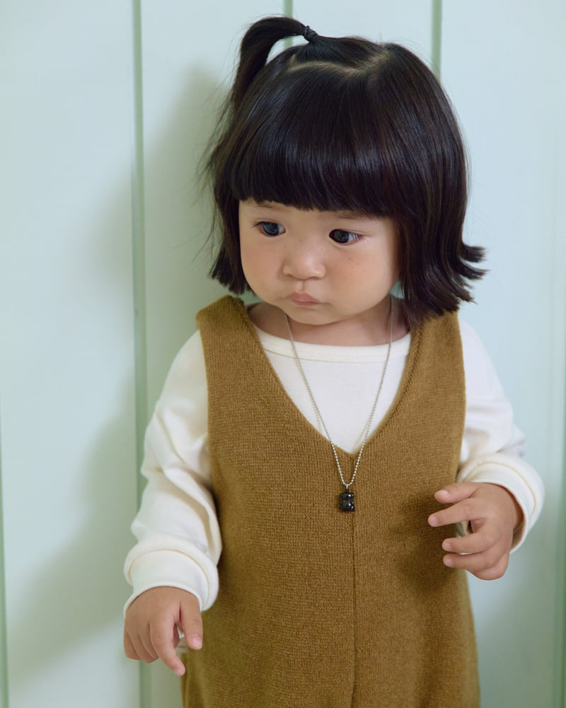 Oott Bebe - Korean Baby Fashion - #onlinebabyboutique - Scone Knit Overalls - 9