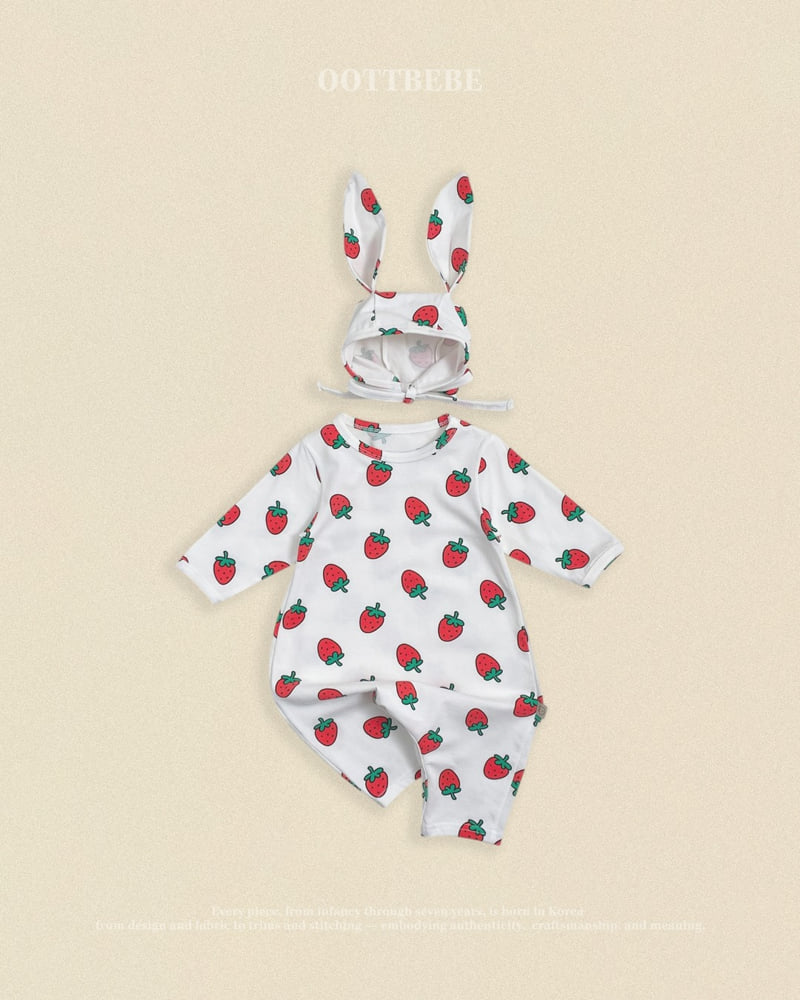 Oott Bebe - Korean Baby Fashion - #onlinebabyshop - Little Farm Bodysuit + Bonnet Set - 6
