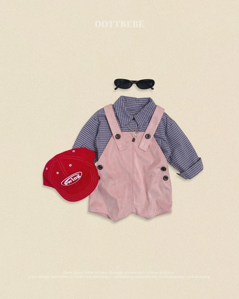 Oott Bebe - Korean Baby Fashion - #smilingbaby - Cappuccino Check Shirt - 10