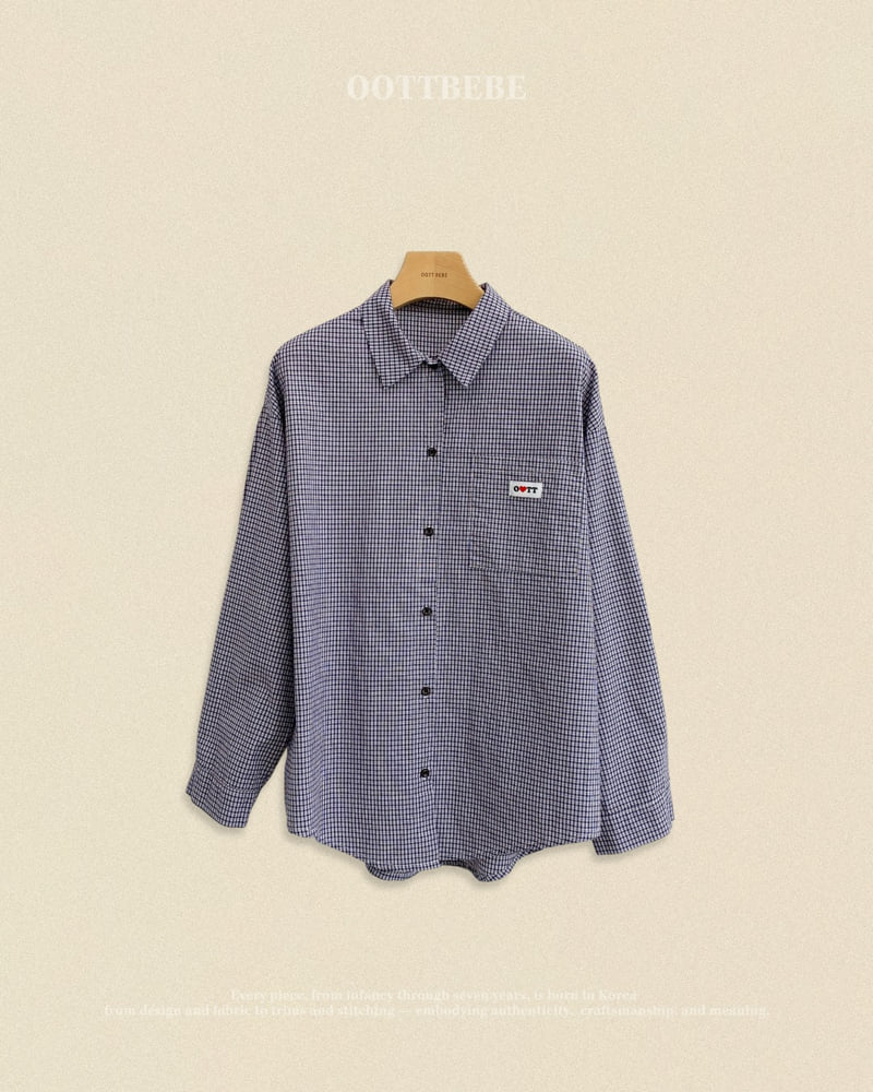 Oott Bebe - Korean Women Fashion - #momslook - Cappuccino Check Shirt (Adult) - 2