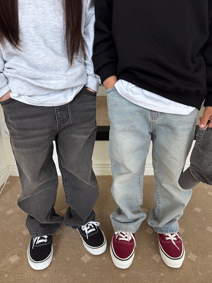 Our - Korean Children Fashion - #childrensboutique - Aka Wide Denim Pants - 11