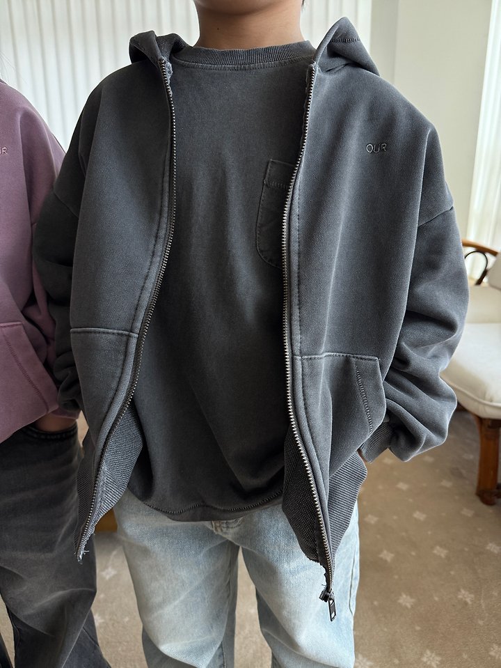 Our - Korean Children Fashion - #designkidswear - Work Pigment Hooded Zip-up - 9