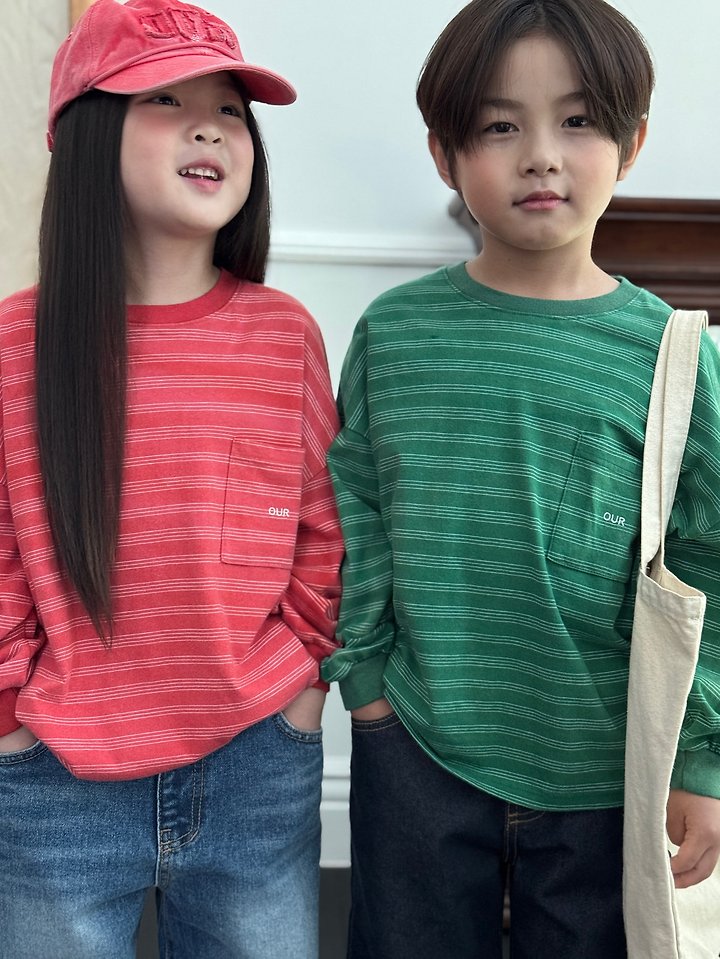 Our - Korean Children Fashion - #discoveringself - Faded Striped Tee - 9